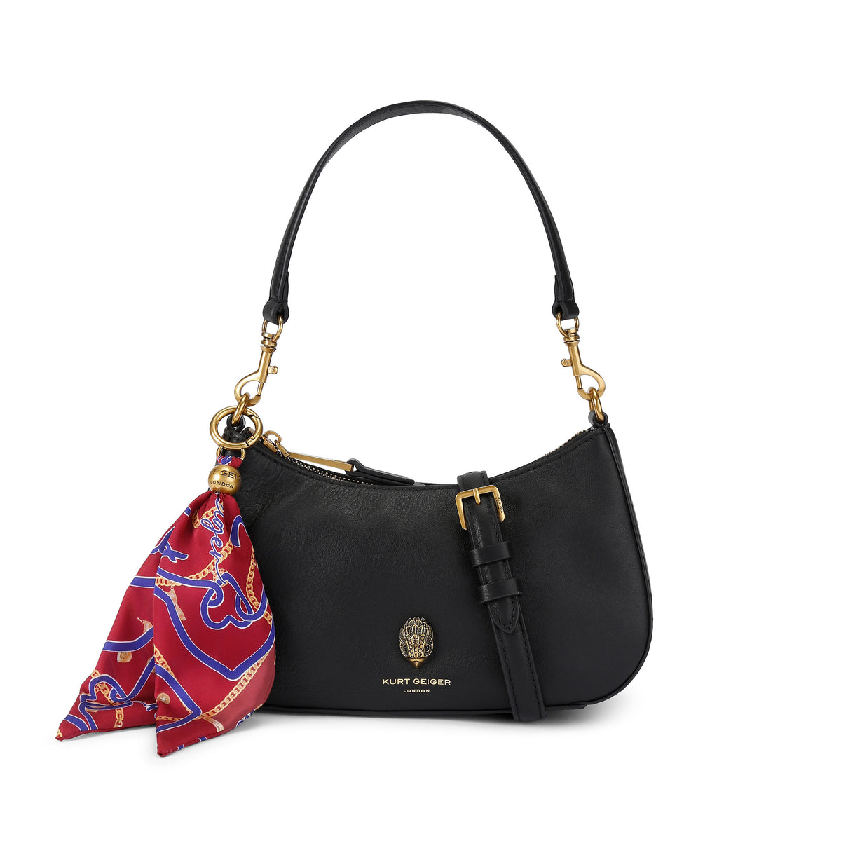 Kurt Geiger | Bolso Sloane Hobo Crossbody de Piel Negra