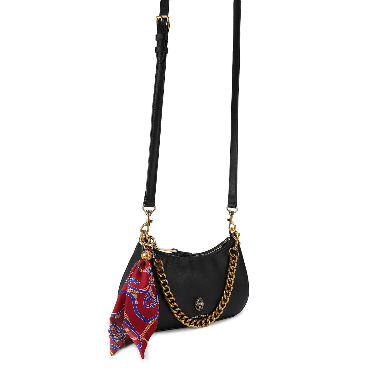 Kurt Geiger | Bolso Sloane Hobo Crossbody de Piel Negra