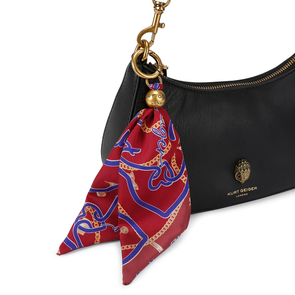 Kurt Geiger | Bolso Sloane Hobo Crossbody de Piel Negra