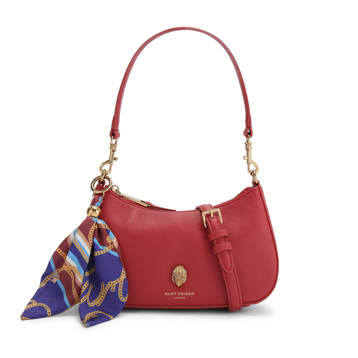 Kurt Geiger | Bolso Sloane Hobo Crossbody de Piel Roja