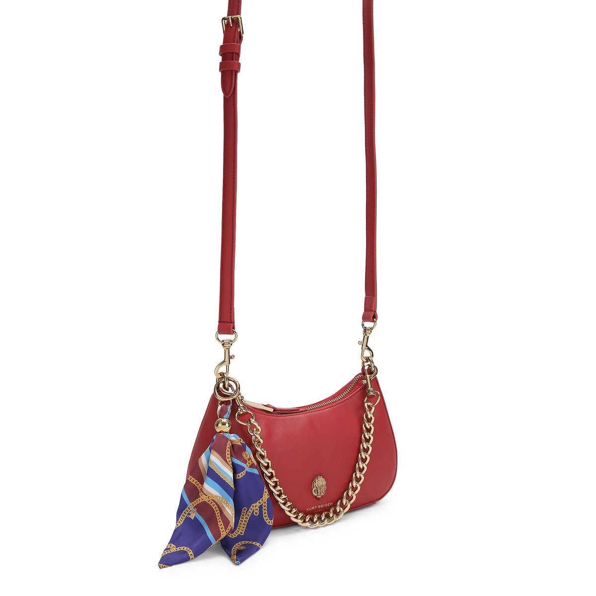 Kurt Geiger | Bolso Sloane Hobo Crossbody de Piel Roja