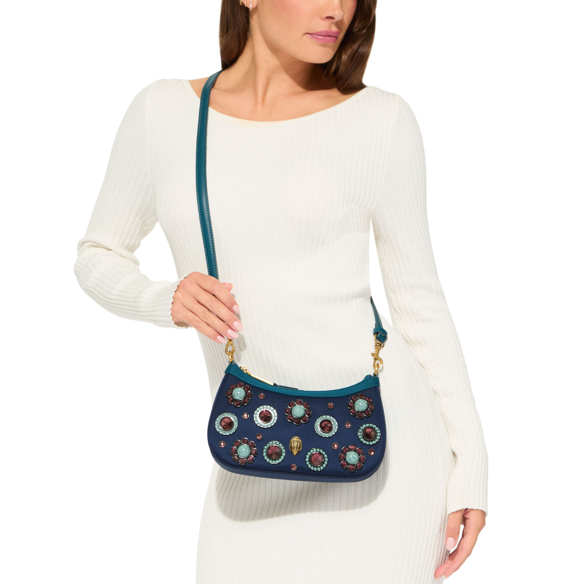 Kurt Geiger | Bolso Sloane de Cristales Azul Marino