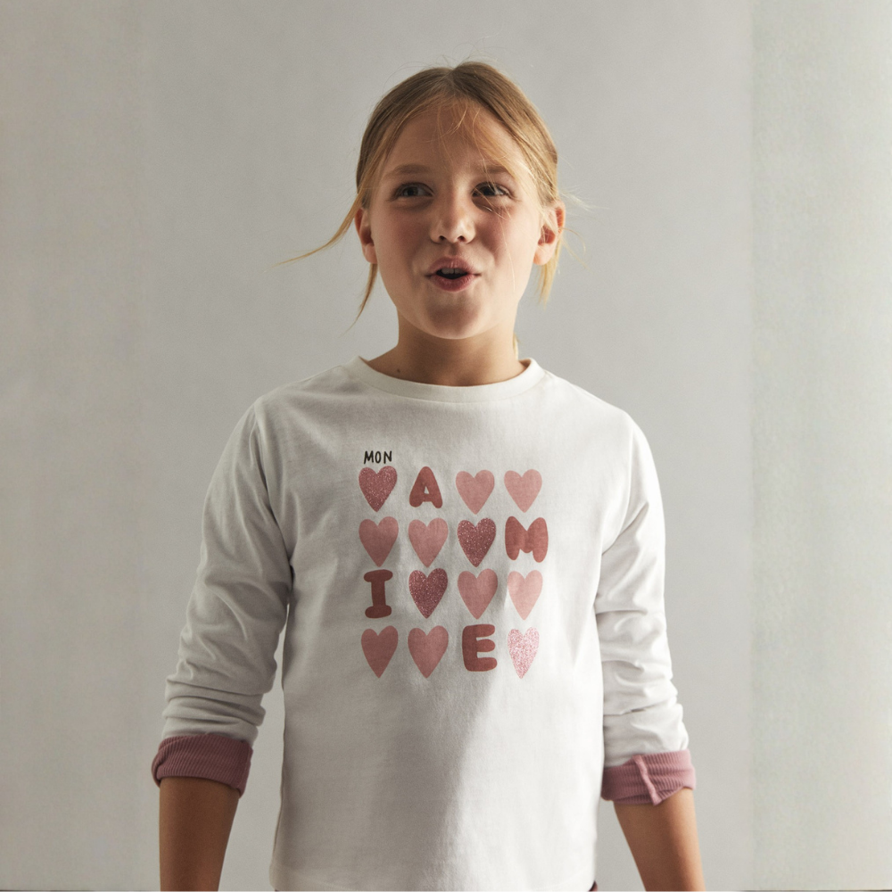 Sfera | Camiseta Corazones para Niña