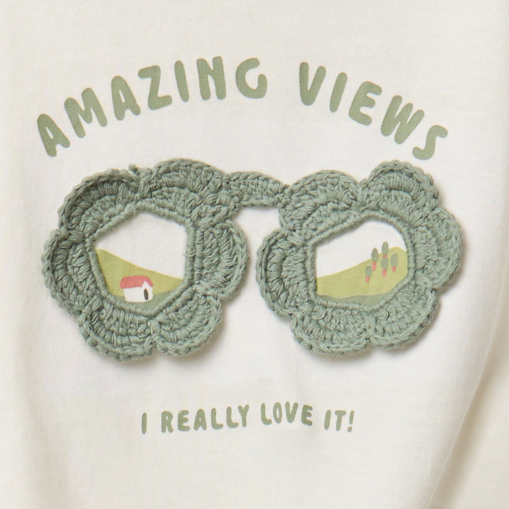 Sfera | Camiseta con Nudo y Gafas Bordadas para Niña