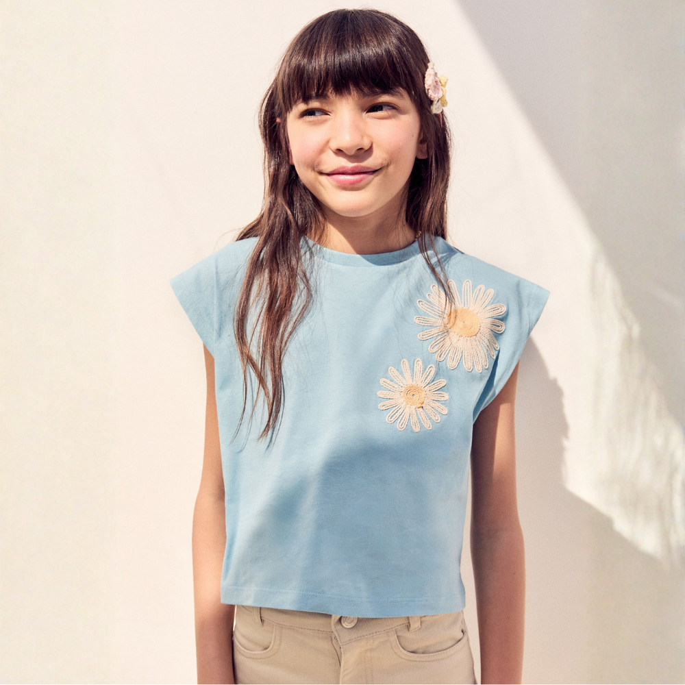 Sfera | Camiseta Margaritas de Cordón para Niña