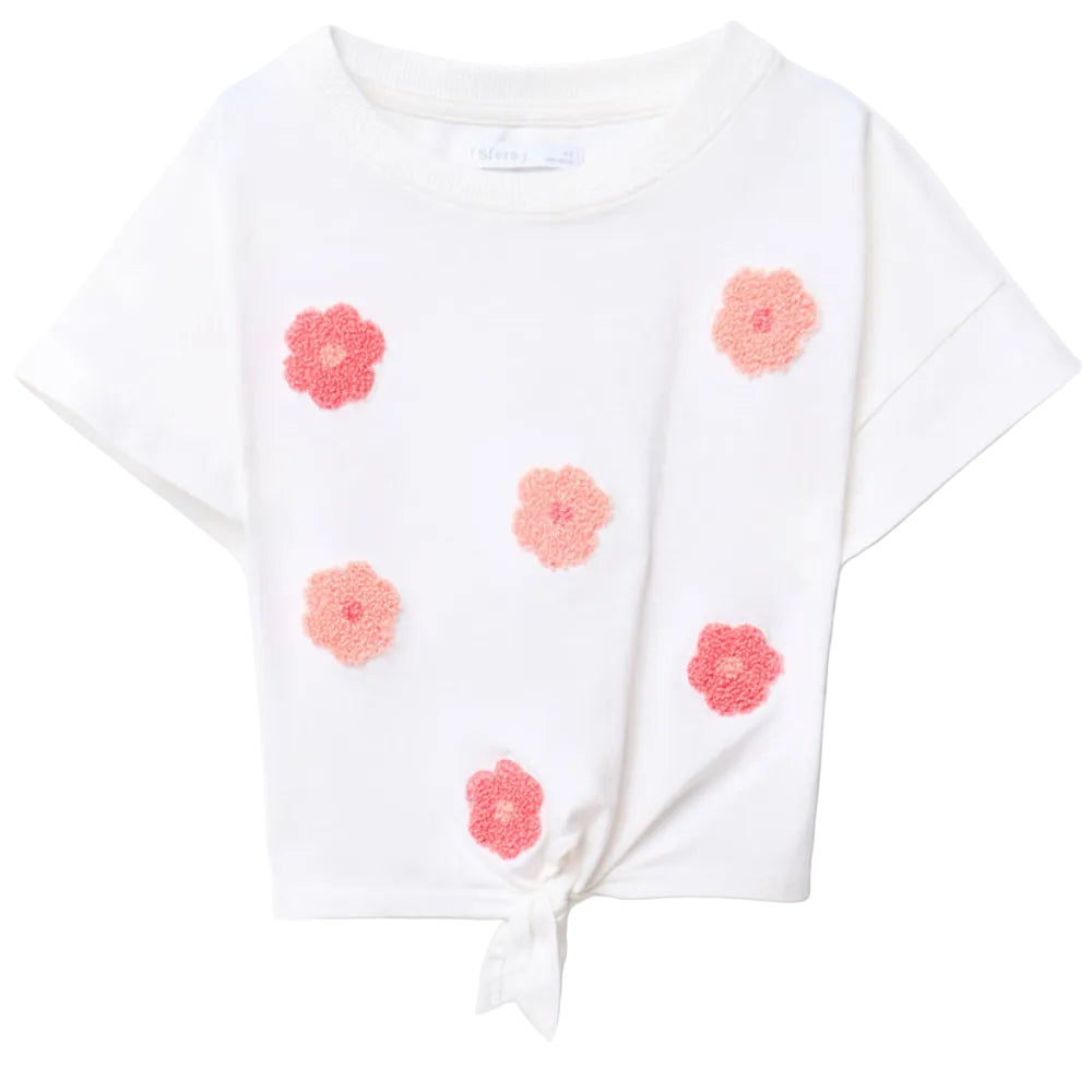 Sfera | Camiseta Floral Color Nude para Niña