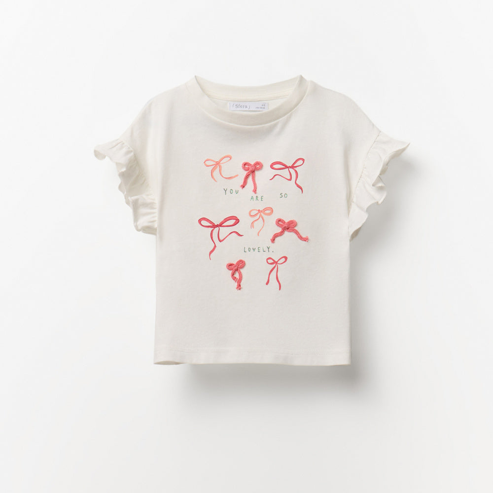 Sfera | Camiseta con Estampado de Lazo para Niña