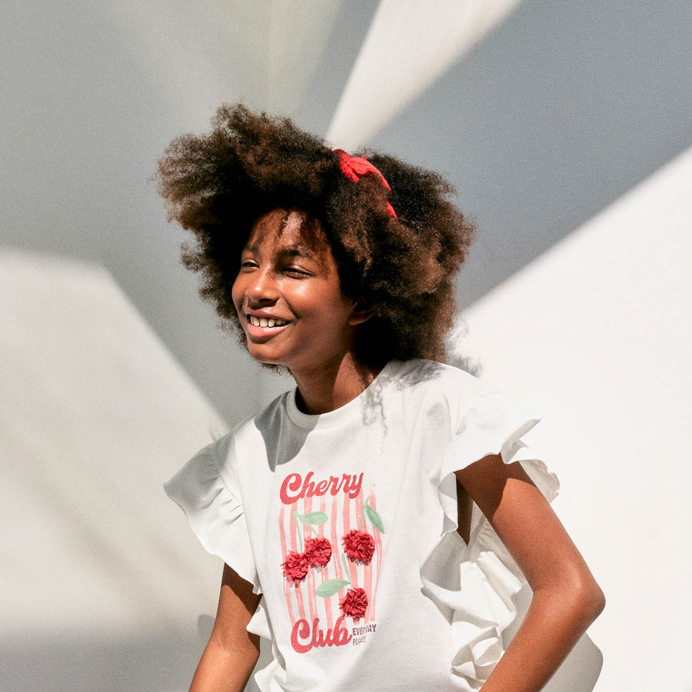 Sfera | Camiseta con Volante en Manga para Niña