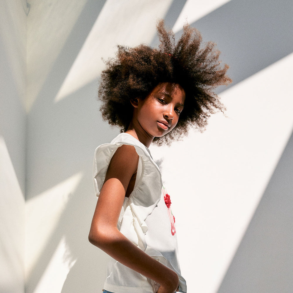 Sfera | Camiseta con Volante en Manga para Niña