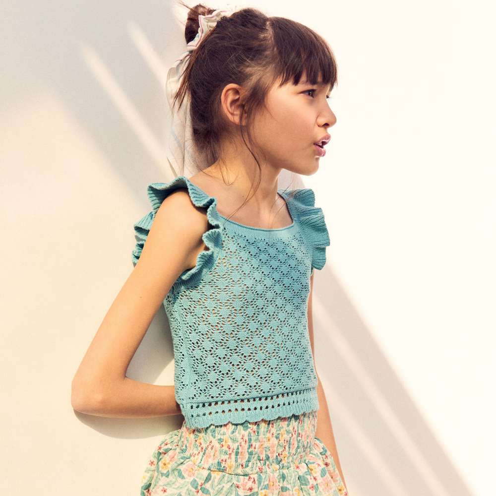 Sfera | Top Tricot Desagujado para Niña