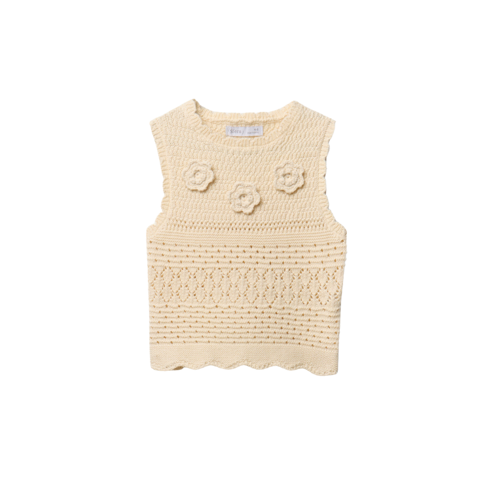 Sfera | Top Tricot Flores para Niña