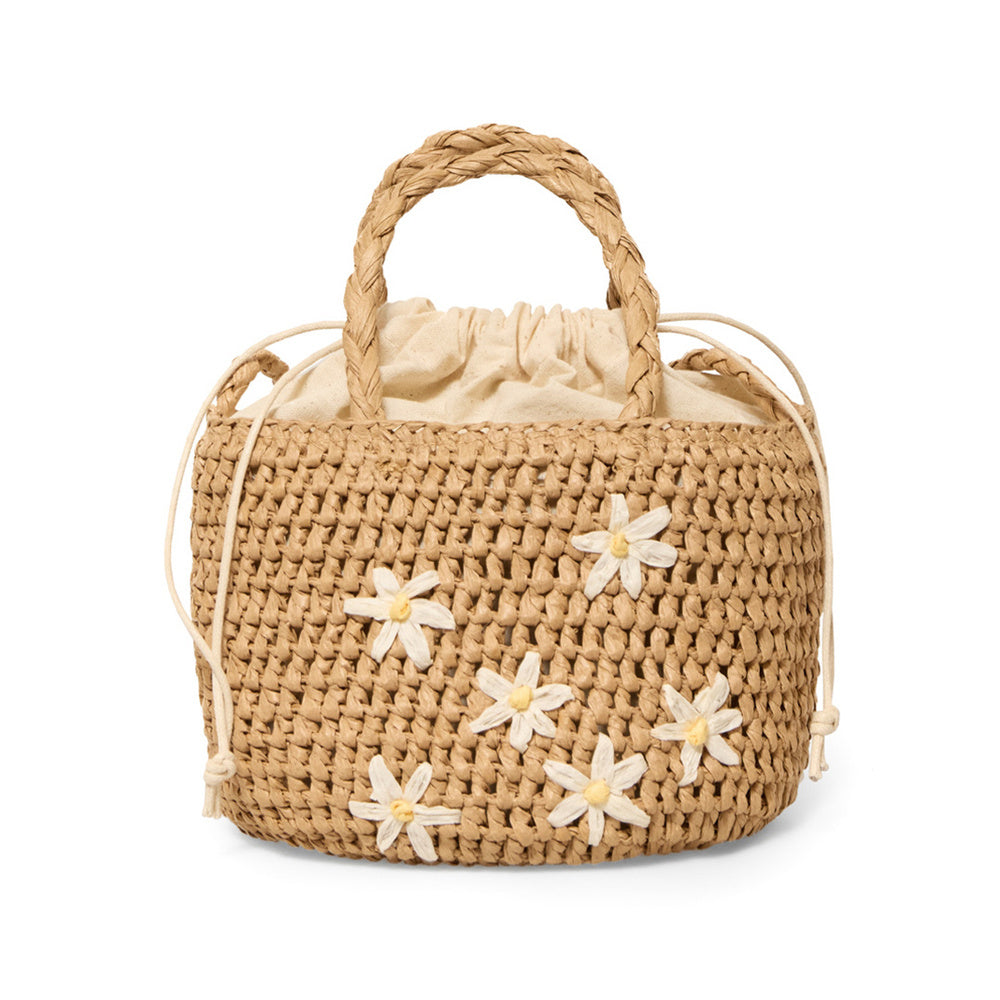 Sfera | Bolso Trenzado con Flores Bordadas