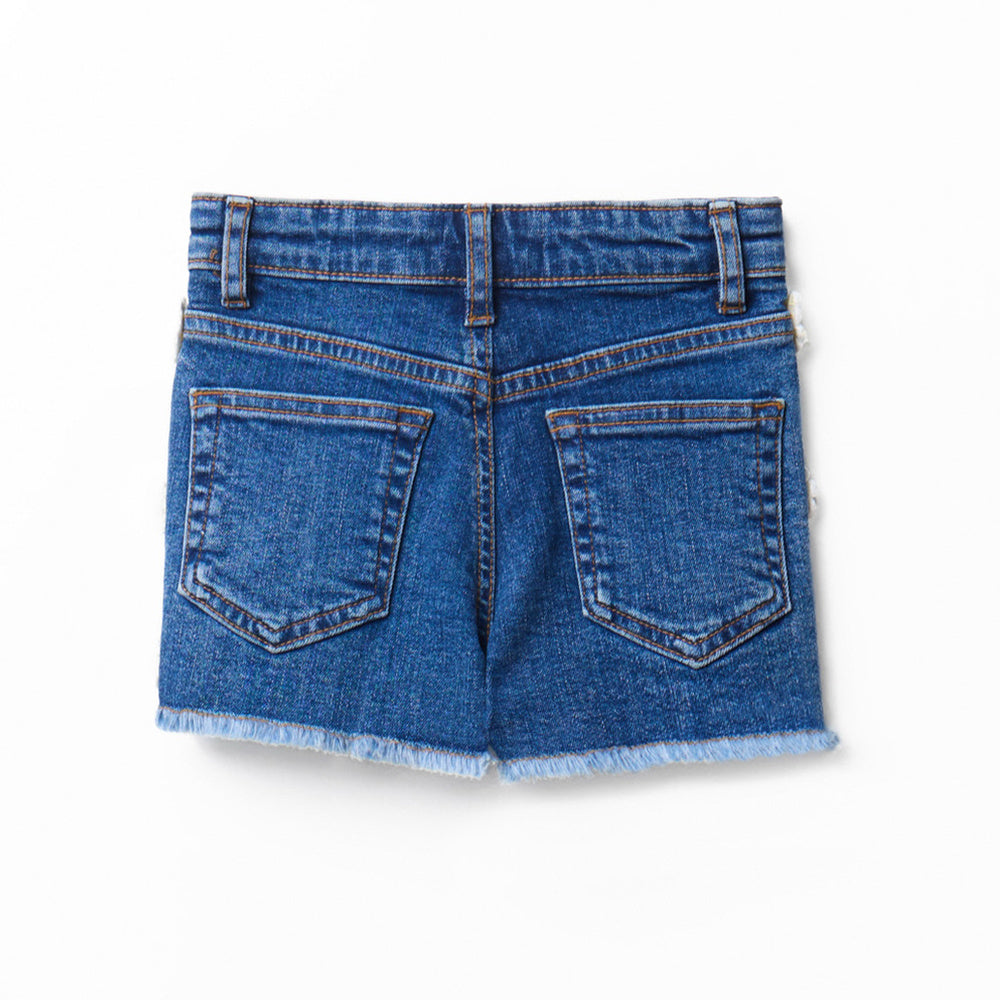 Sfera | Pantalón Corto Vaquero con Flores para Niña