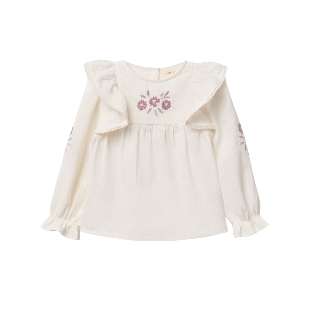 Sfera | Blusa Bordada Algodón para Niña