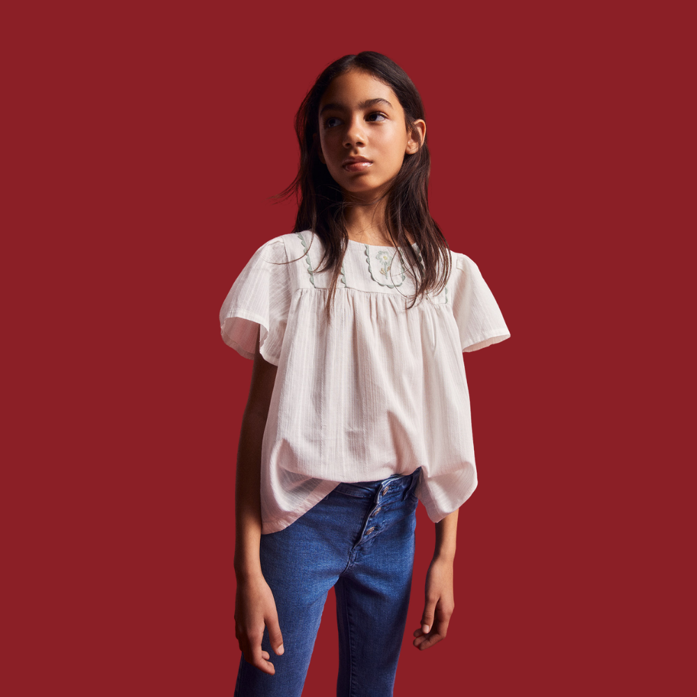 Sfera | Blusa Dobby Tape Para Niña