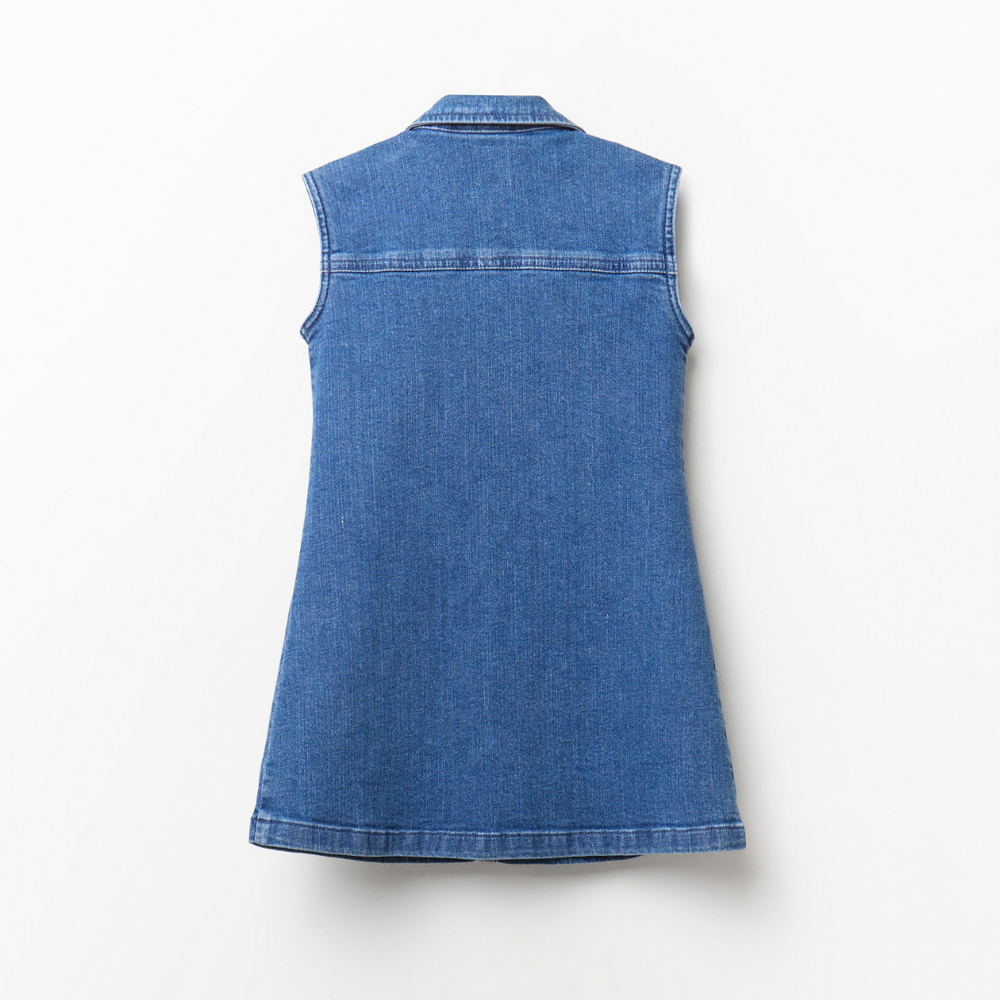 Sfera | Vestido Denim Bolsillos Para Niña.
