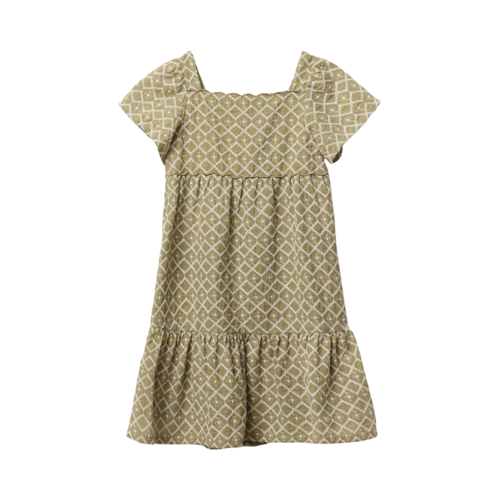 Sfera | Vestido Bordado Rombos Para Niña