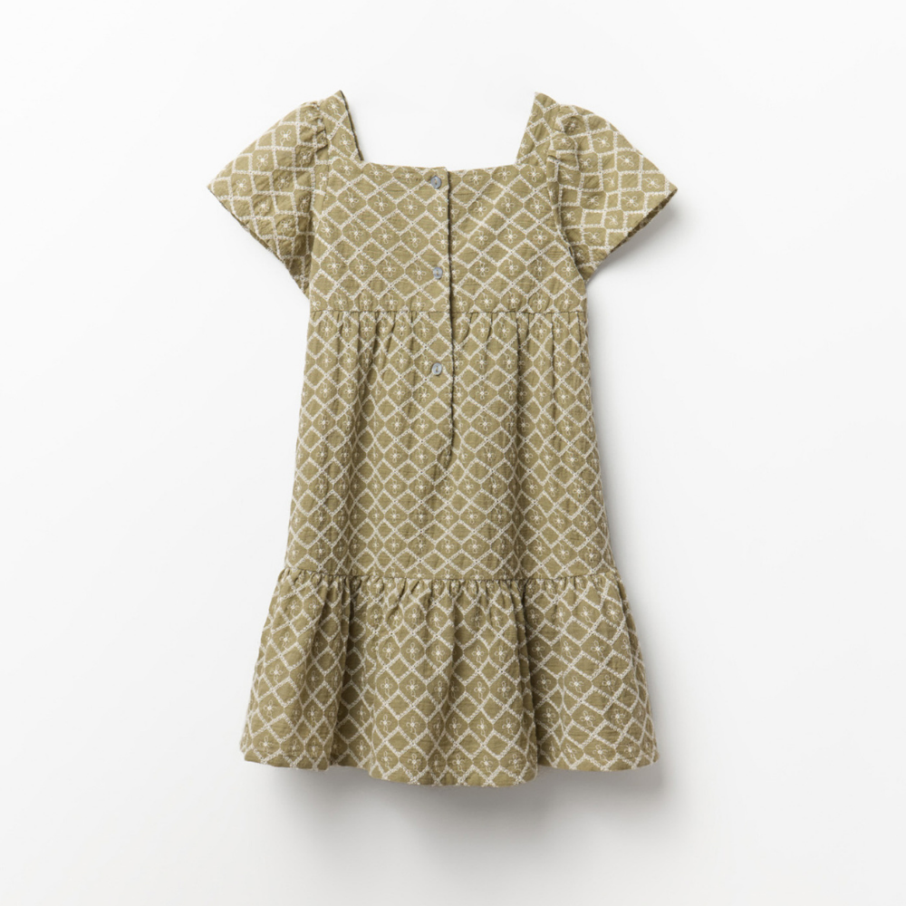 Sfera | Vestido Bordado Rombos Para Niña