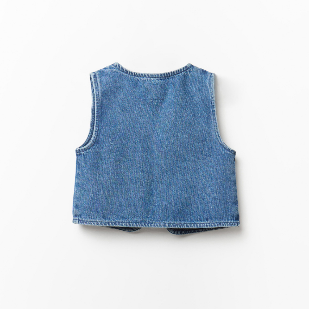 Sfera | Chaleco Denim Bordados Para Niña
