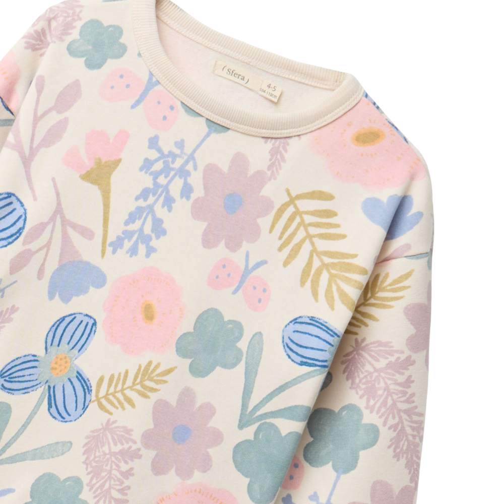 Sfera | Sudadera Estampada Flores para Niña