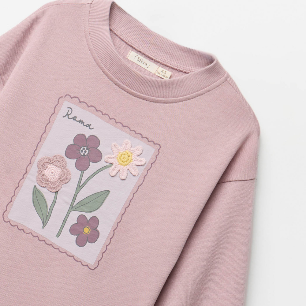 Sfera | Sudadera Flor Crochet para Niña