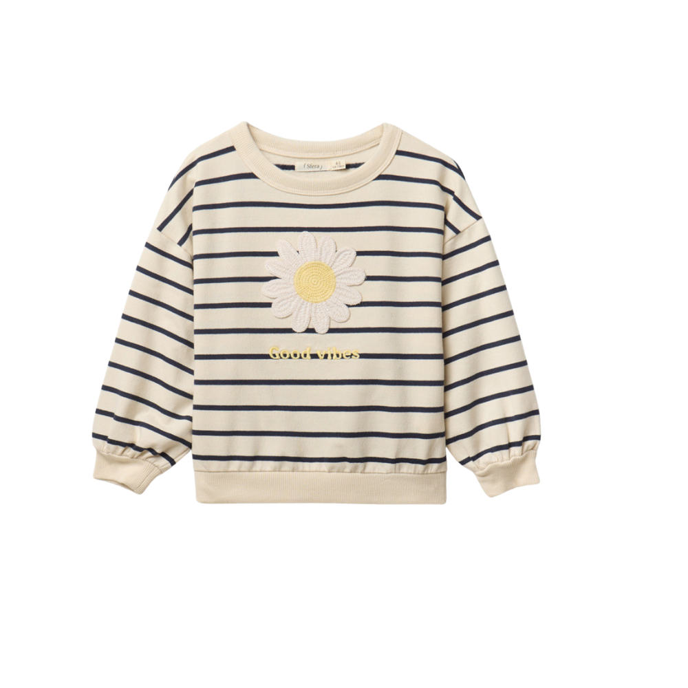 Sfera | Sudadera Rayas Flor Para Niña