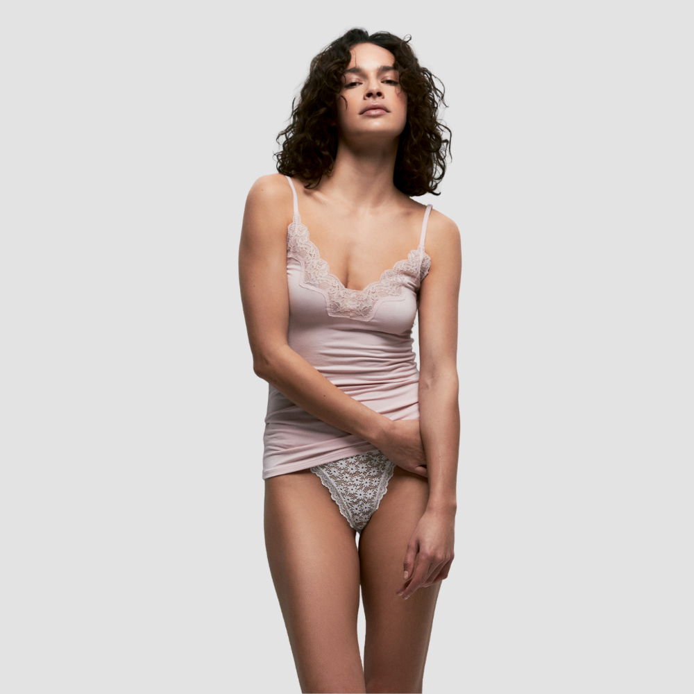 Sfera | Camiseta Lisa Puntilla Para Dama