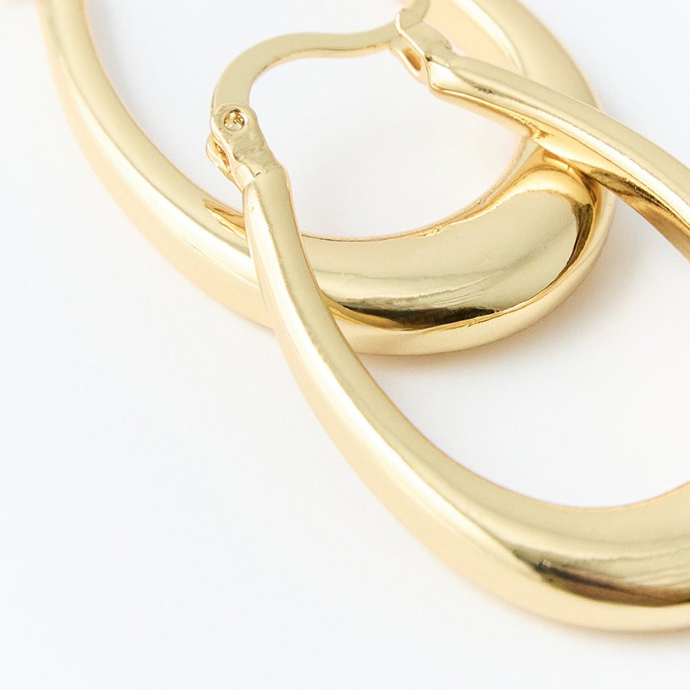 Sfera Aretes de aro en forma de pera Dorado
