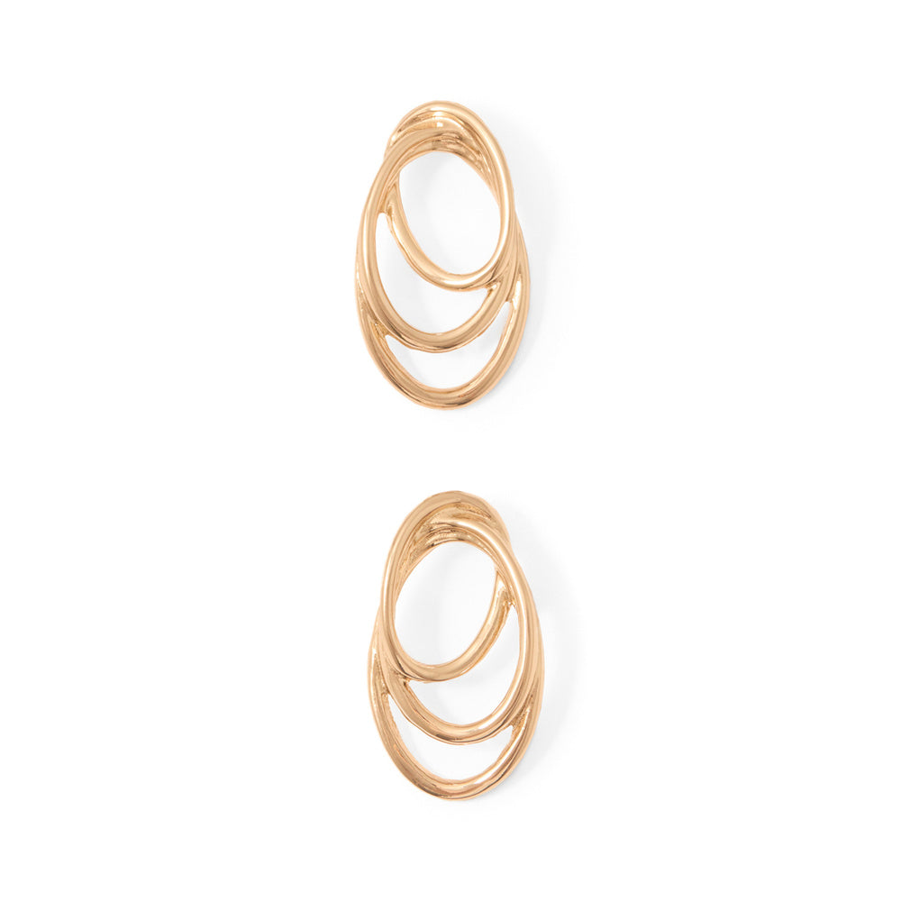 Sfera Aretes metálicos ovalados Dorado