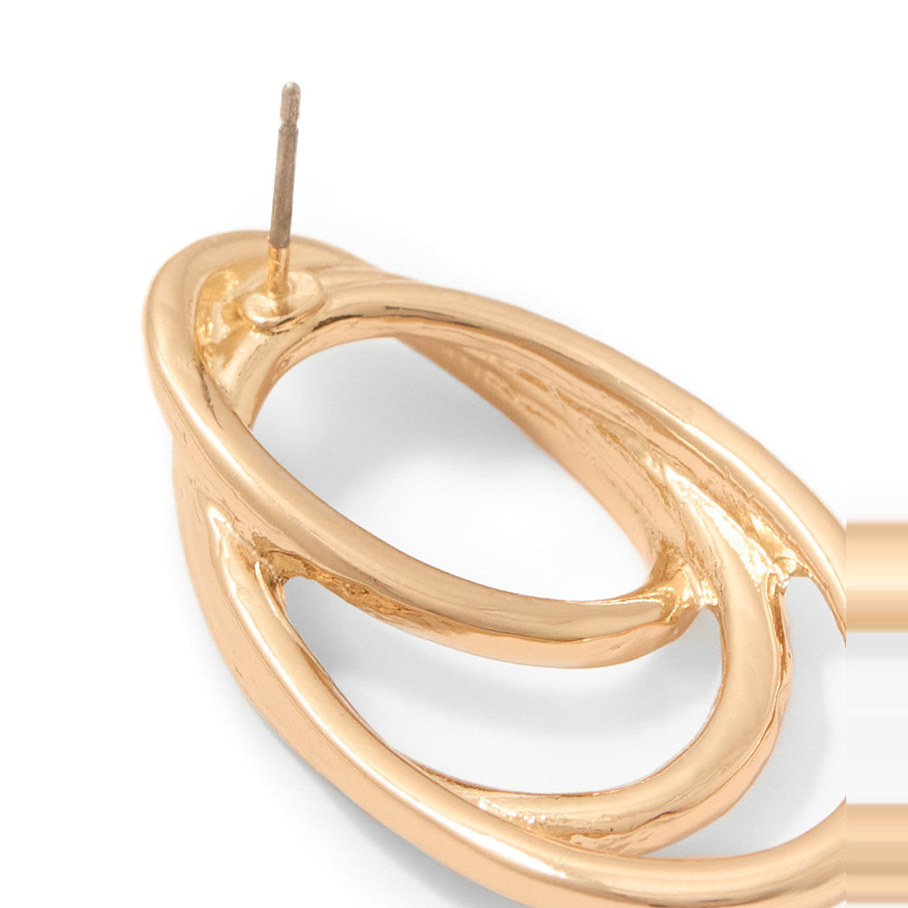 Sfera Aretes metálicos ovalados Dorado