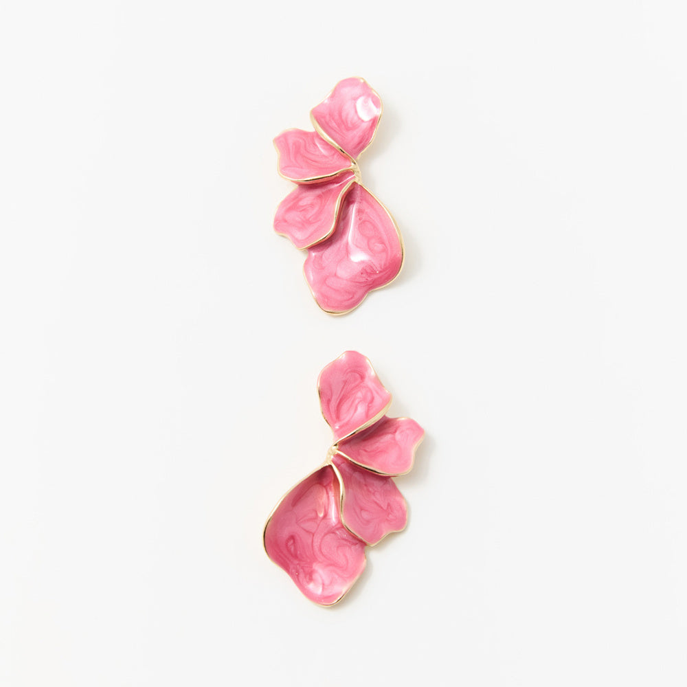 Sfera Aretes de abanico esmaltado Rosa