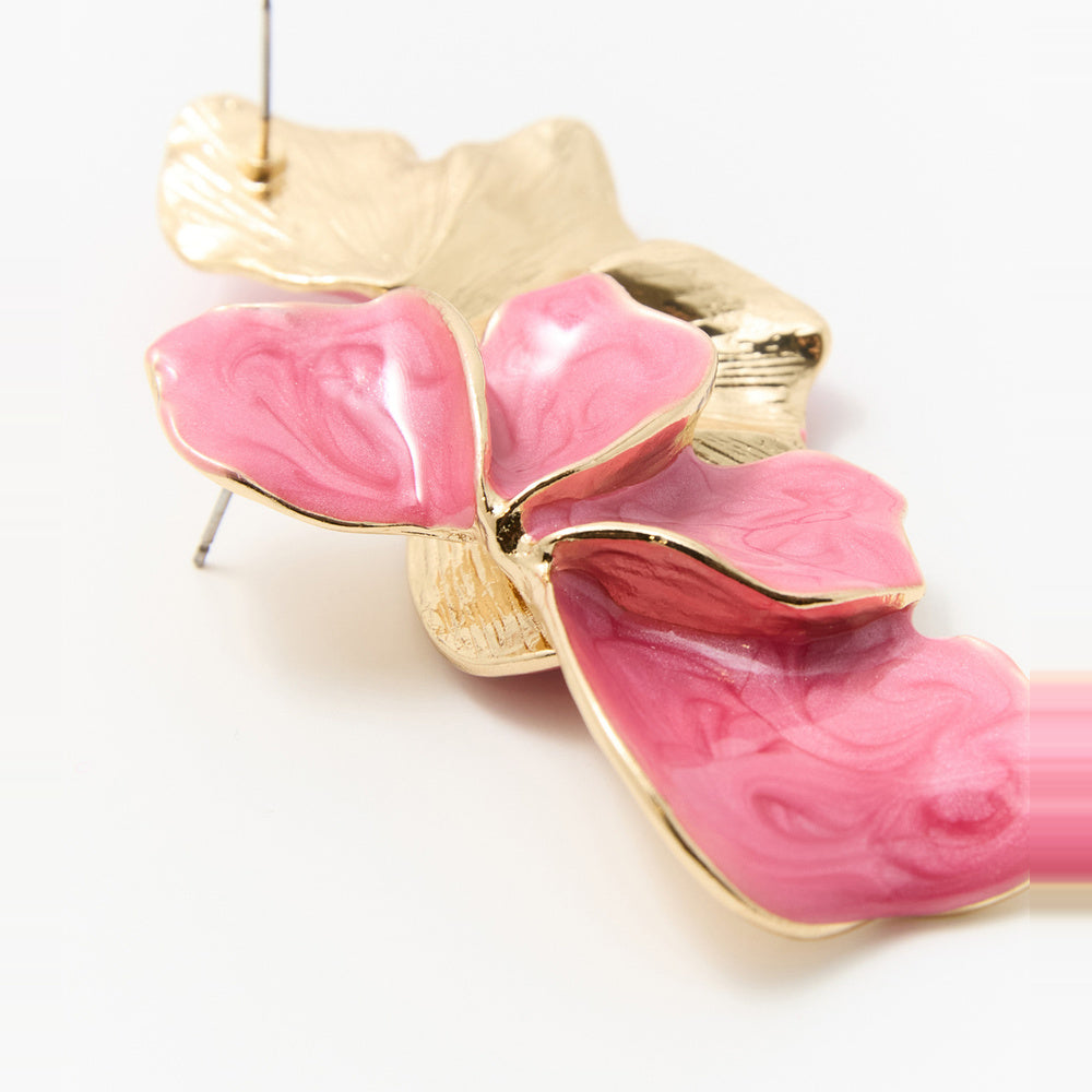 Sfera Aretes de abanico esmaltado Rosa