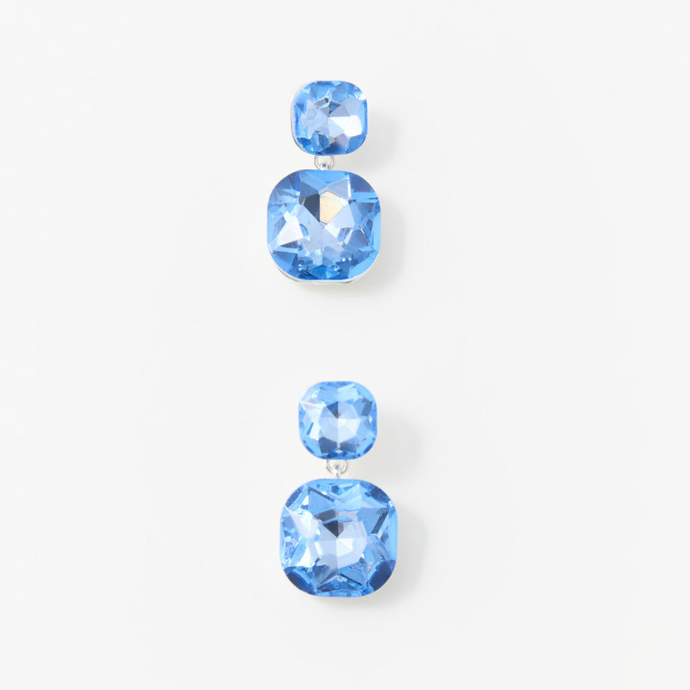 Sfera Aretes de cristal con cierre de tuerca Azul