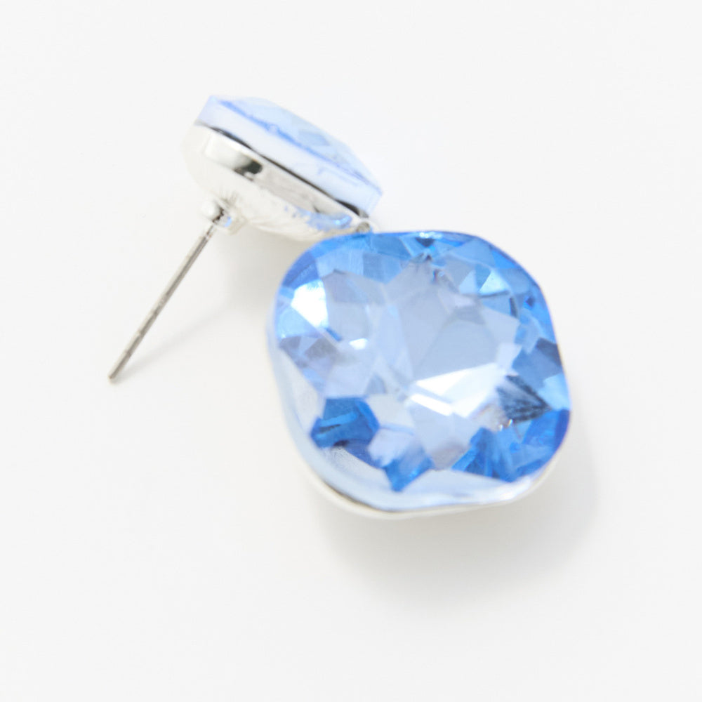 Sfera Aretes de cristal con cierre de tuerca Azul