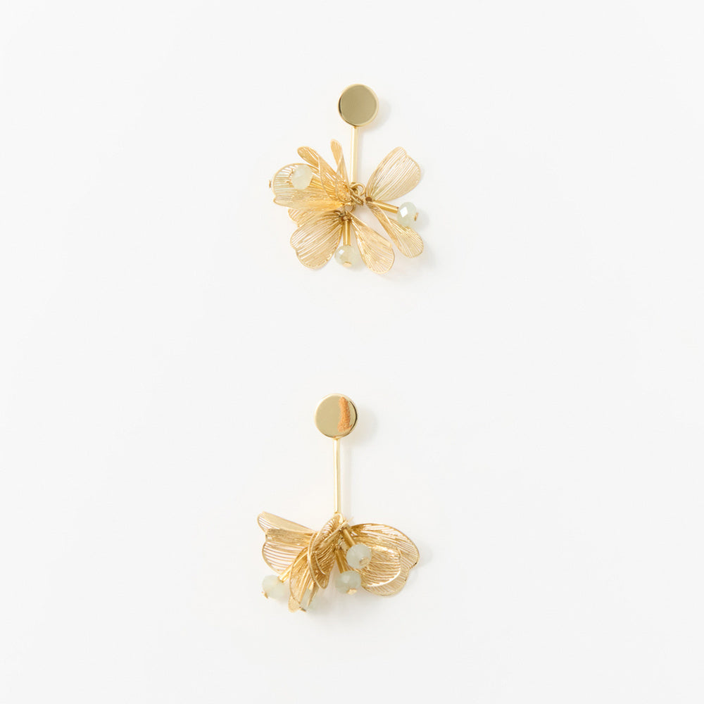 Sfera Aretes de pétalos en filigrana Dorado