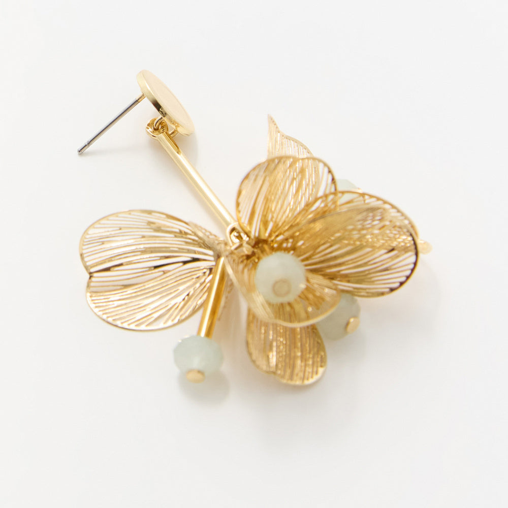 Sfera Aretes de pétalos en filigrana Dorado