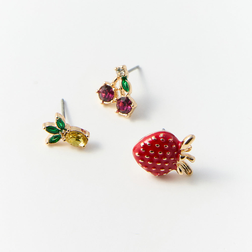 Sfera Set de 6 aretes con motivos de frutas