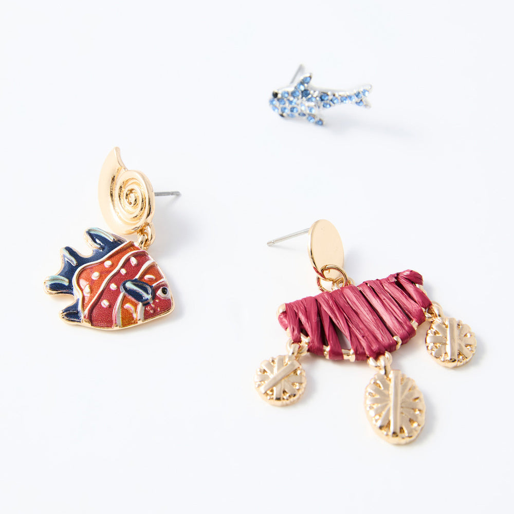 Sfera Set de 6 aretes con motivos marinos