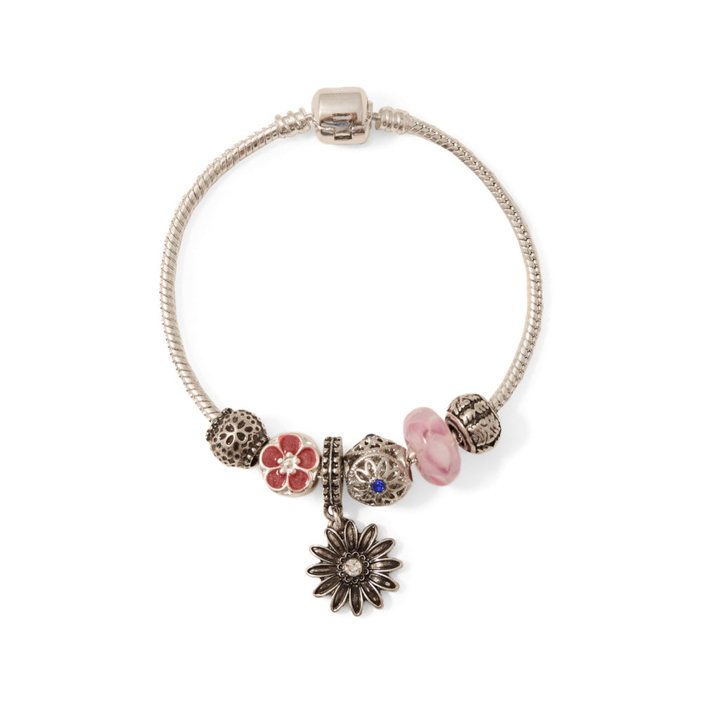 Sfera Pulsera con colgantes de colores Plateado