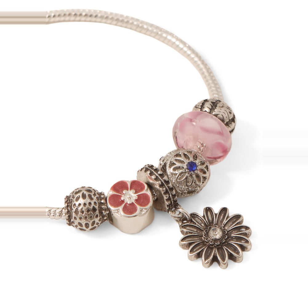 Sfera Pulsera con colgantes de colores Plateado