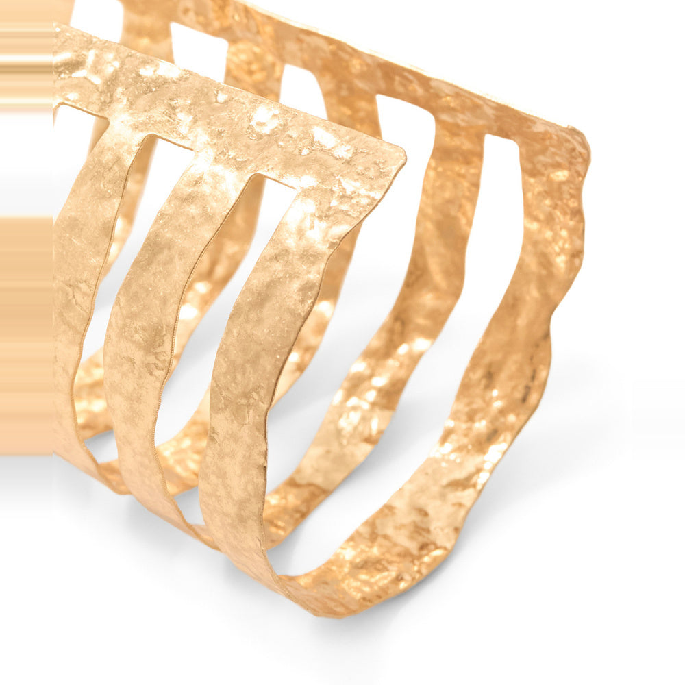 Sfera Maxibrazalete rígido de láminas Dorado