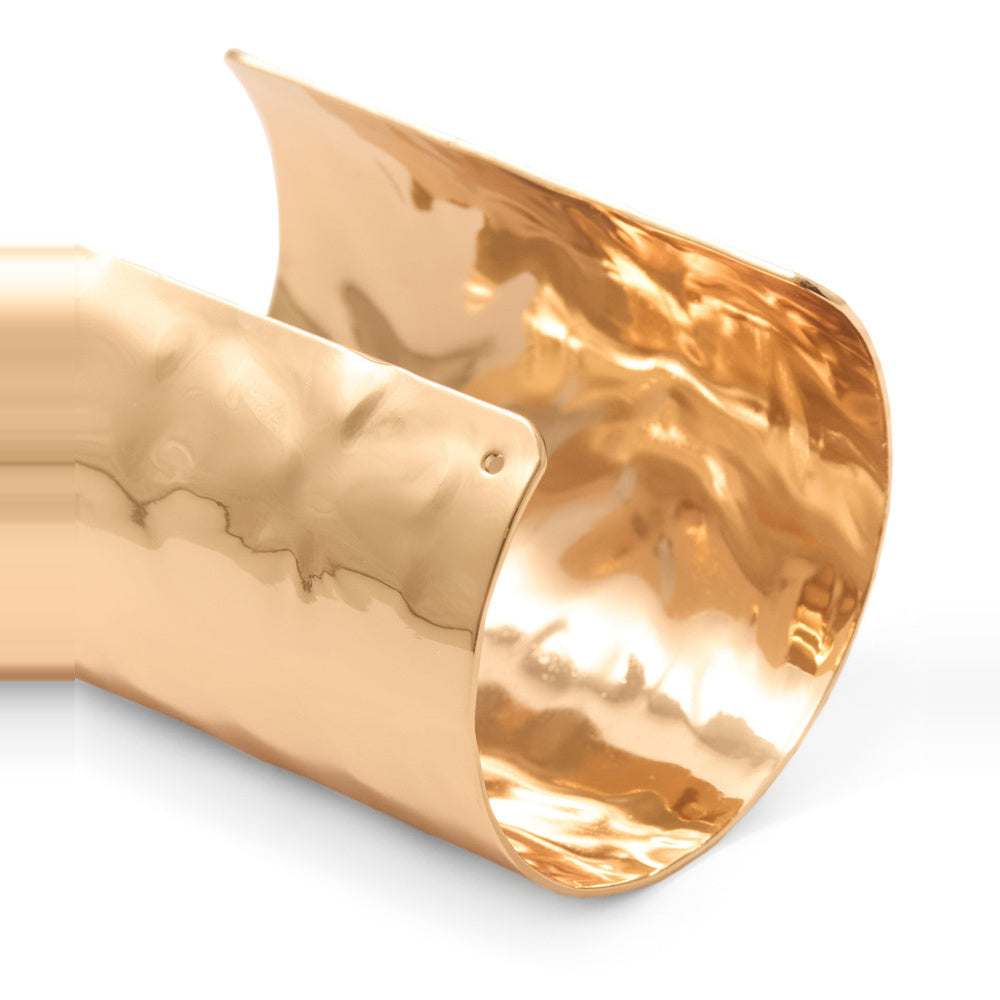 Sfera Maxibrazalete metálico pulido con textura Dorado
