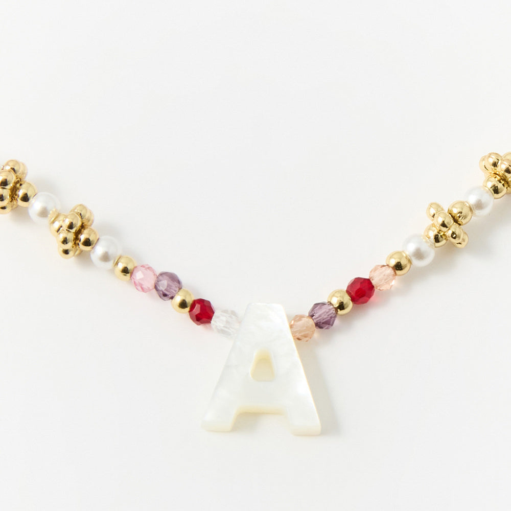 Sfera Pulsera de cuentas con inicial A