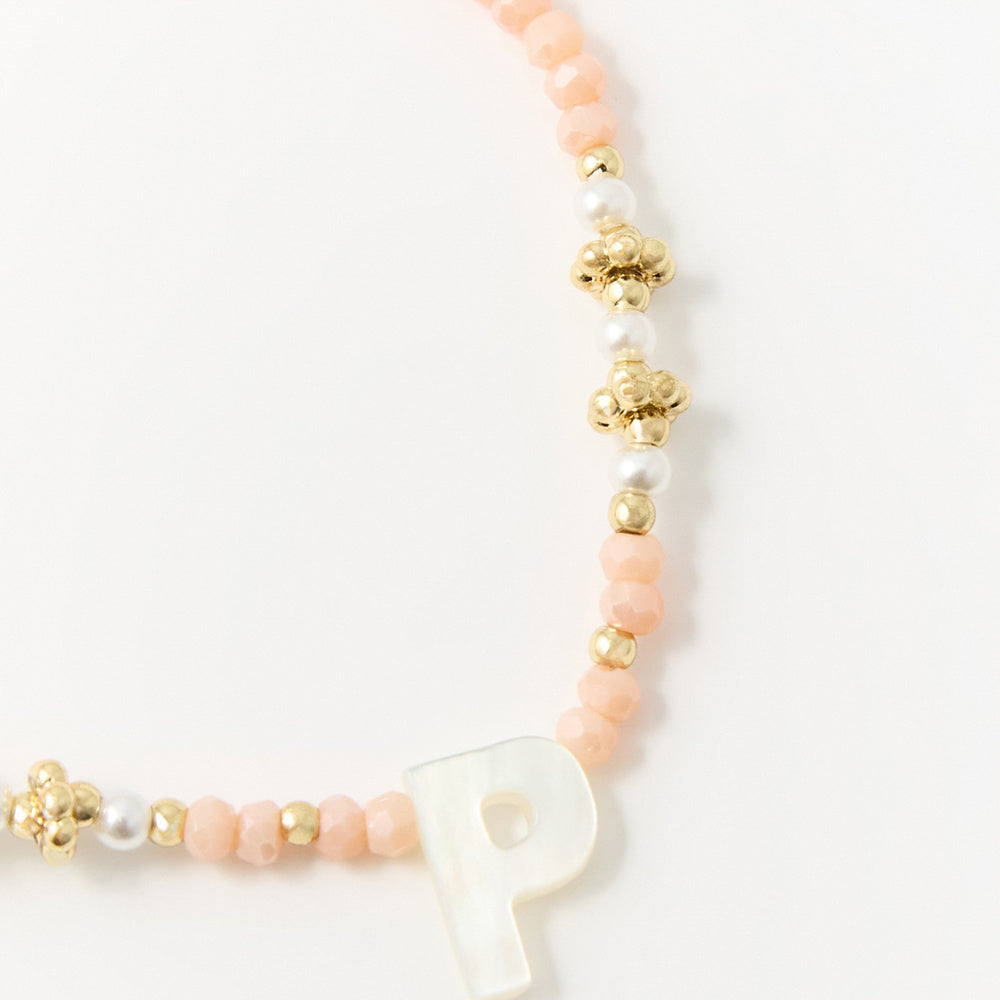 Sfera Pulsera de cuentas con inicial P