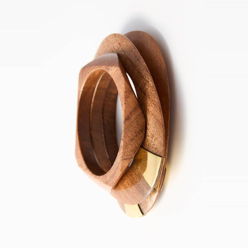 Sfera Set de 3 pulseras grandes de madera