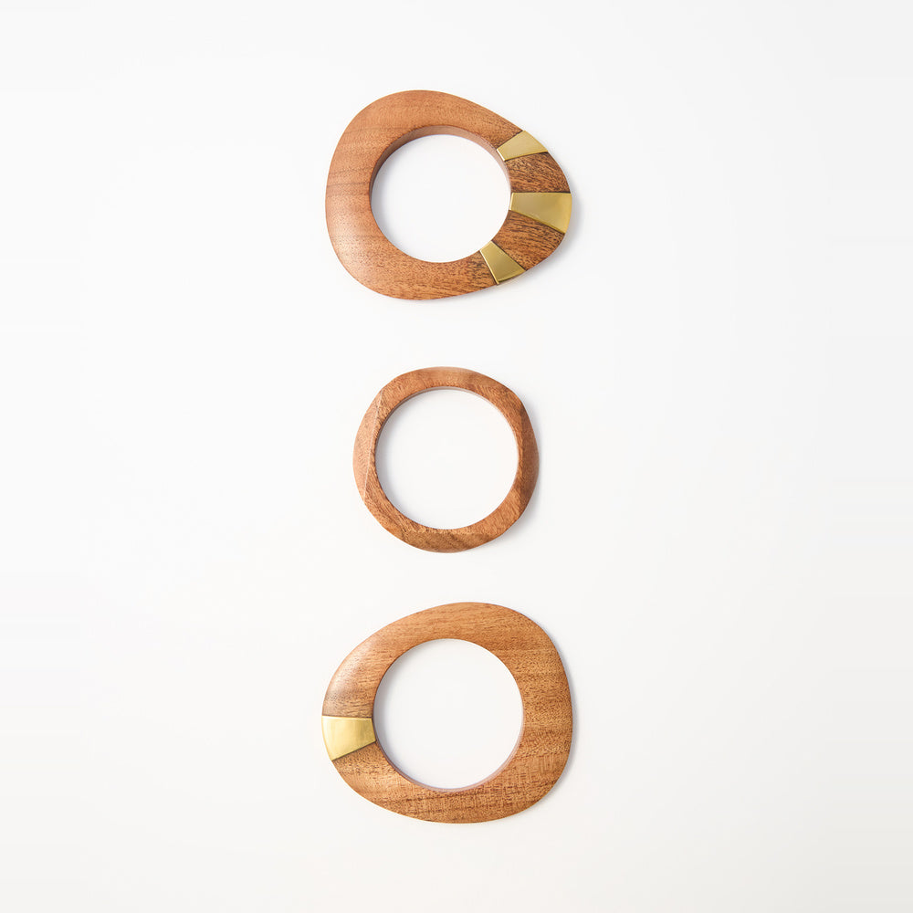 Sfera Set de 3 pulseras grandes de madera