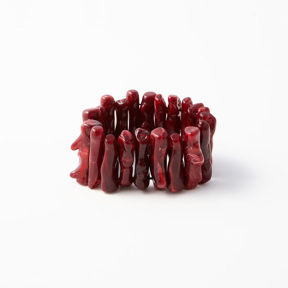Sfera Maxipulsera de resina con corales Rojo