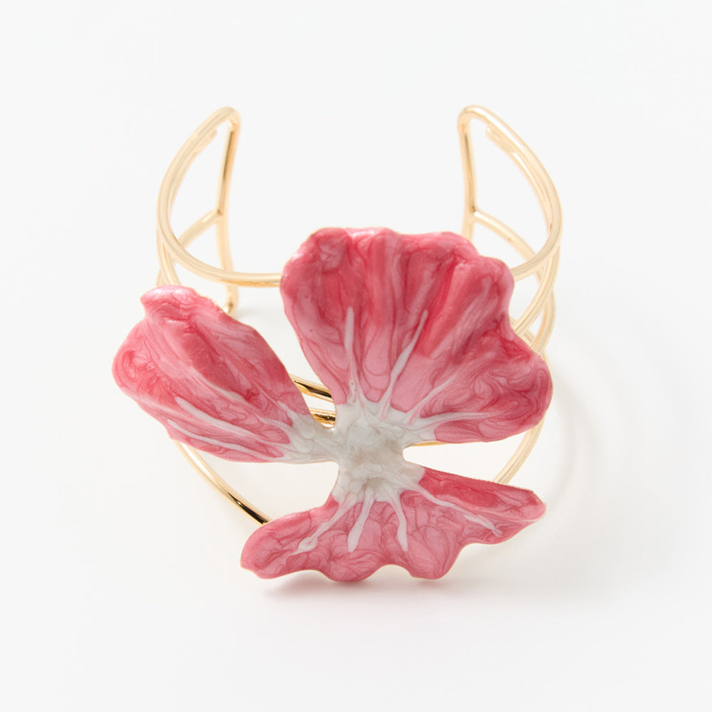 Sfera Brazalete con flores esmaltadas Rosa