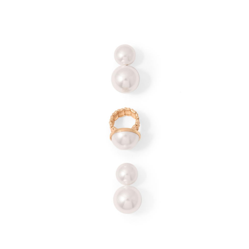 Sfera | Conjunto Pendientes Y Anillo Perla