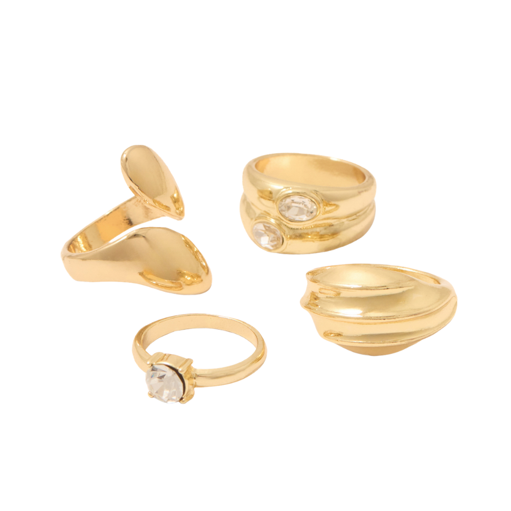 Set anillos brillo Sfera metalizados variados - vista 2